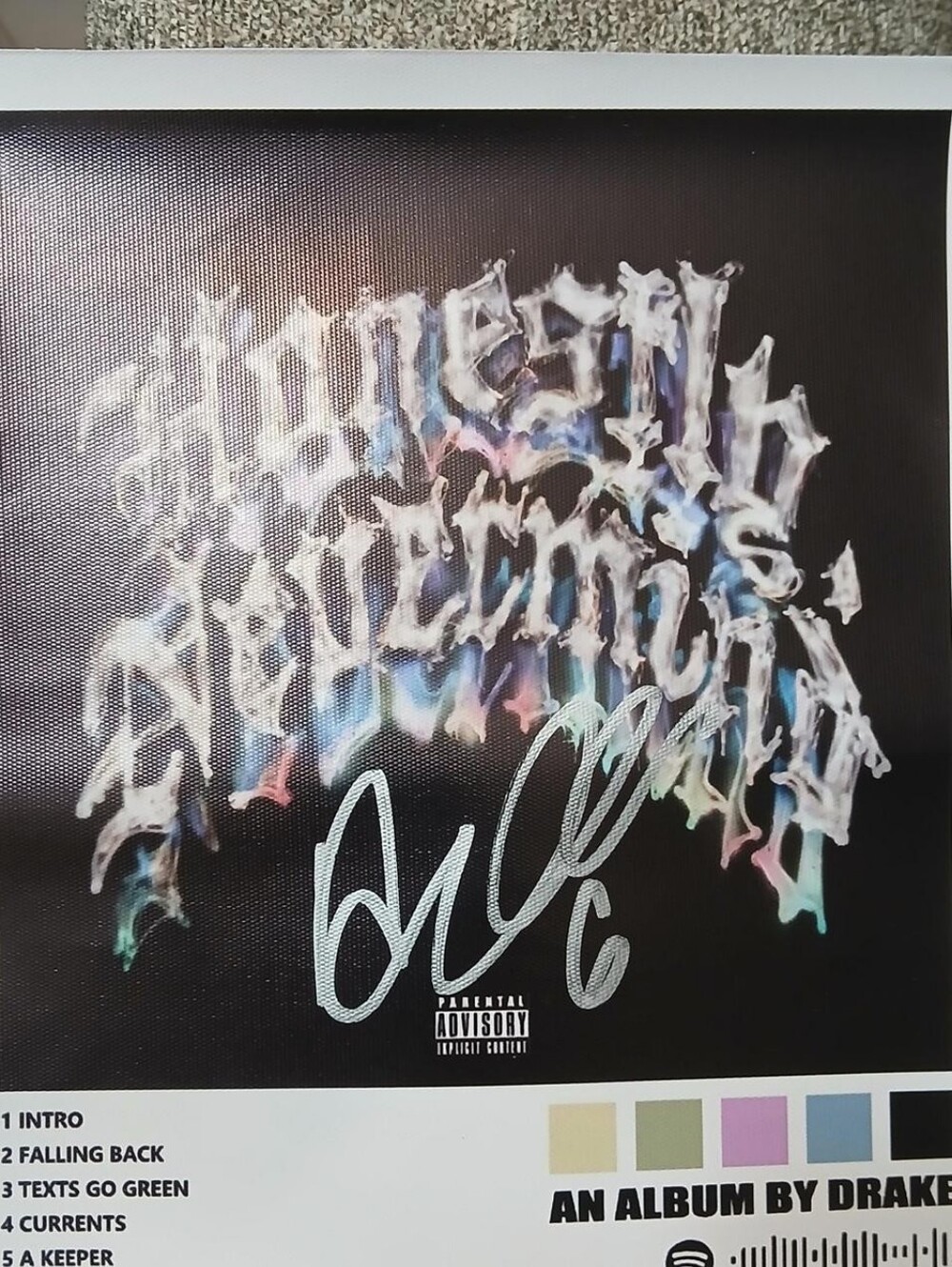 Rapper Drake Autographed Poster